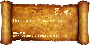 Beszteri Armandina névjegykártya